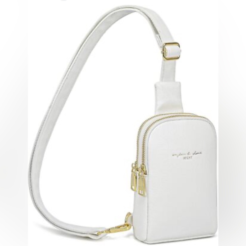 Indicate White Leather Crossbody Bag